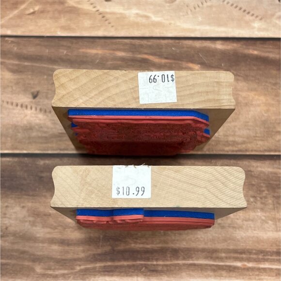 1999 INKADINKADO 2 CHRISTMAS WOODMOUNTED RUBBER STAMPS BY CYNTHIA LYSONSKI ANGEL - Picture 5 of 7